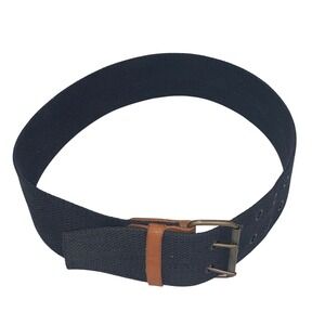 Vintage Canvas Belt Double Grommet Black Belt Adjustable Casual Belt Womens S/M